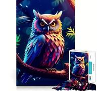 Increíble Rompecabezas de búho de 1000 Piezas Diversión para ejercitar la Mente Piezas de Ajuste preciso Un pasatiempo Fascinante para los Momentos de Ocio (50x75cm)