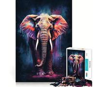 Increíble Rompecabezas de Elefante de 1000 Piezas Diversión Que estimula la concentración Tecnología Avanzada de Corte láser Juego Mental Ideal para Viajar (38x52cm)