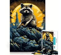 Increíble Rompecabezas de Mapache de 1000 Piezas Juego de Ejercicios mentales Encaje Huecos Desafío Interactivo para el Cerebro en casa (38x26cm)