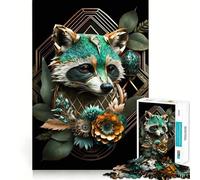 Increíble Rompecabezas de Mapache de 1000 Piezas Juego de lógica y Pensamiento Experto en Corte Artesanía Tiempo de Tranquilidad Ejercicio Mental en casa (50x75cm)