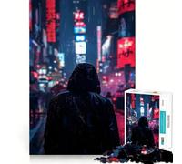 Increíble Rompecabezas de Noches ciberpunk de 1000 Piezas para Adultos Divertido Juego de Memoria Artesanía de Corte experta Actividad Relajante para Grupos en Interiores (38x26cm)