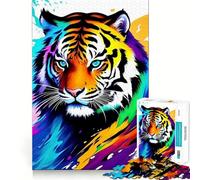 Increíble Rompecabezas de Tigre Salvaje de 1000 Piezas para Adultos Que Mejora la Capacidad Mental Juego Cortado con láser para un Ajuste Diversión Nocturna en Familia (38x52cm)