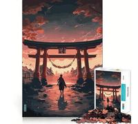 Increíble Rompecabezas japonés de la Puerta Torii de 1000 Piezas Divertido Juego Mental Diseño de Ajuste Huecos Regalo Ideal para reuniones Familiares (50x75cm)