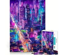 Increíble Rompecabezas Nocturno de la Ciudad de Tokio de 1000 Piezas para Adultos Mejora la Capacidad Mental Juego con Corte láser para un Ajuste Diversión Nocturna en Familia (38x26cm)