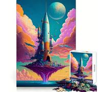 Increíble Rompecabezas Rocket The Sea de 1000 Piezas para Adolescentes Entrenamiento de concentración, Escape Tranquilo, unión Perfecta, Regalo Original (50x75cm)