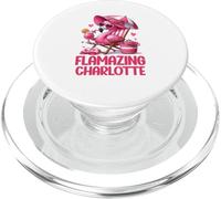 Increíble Viaje a la Playa Tropical con flamencos Rosados de Charlotte PopSockets PopGrip para MagSafe