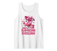 Increíble Viaje a la Playa Tropical con flamencos Rosados de Everleigh Camiseta sin Mangas