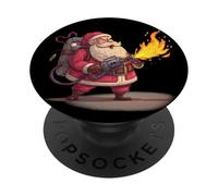 Increíbles Llamas navideñas con Este Disfraz de Papá Noel PopSockets PopGrip Adhesivo