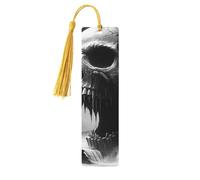 Increíbles marcapáginas de madera con estampado de calavera 3D de doble cara, 5 piezas, regalos para mujeres para amantes de los libros, accesorios geniales para cuadernos, regalos de cumpleaños para