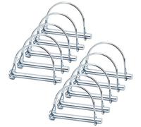 INCREWAY 10 pcs Pin de Bloqueo de Alambre, 8 mm (5/16 pulgadas) Tarea Pesada la Seguridad Pin Acoplador Eje de Bloqueo Pin de Enganche de Toma de Fuerza con Arco Redondo Retenedor de Alambre