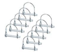 INCREWAY 10 Piezas Pasador de Seguridad, 1/4in Acero Galvanizado Pasador de Bloqueo Remolque Acoplador para Remolques Grandes, Césped Jardín