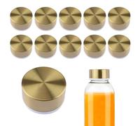 INCREWAY 12 tapas de acero inoxidable, tapas de repuesto para recipientes de vidrio de boca ancha con diámetro de 1.5 pulgadas, tapas de repuesto para almacenamiento de cocina, agua, jugo, bebidas