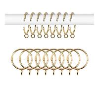 INCREWAY 16 Piezas Anillas para Cortinas, 38mm Metal Oro Ganchos para Cortinas Anillas Colgante Se Puede Encender y Apagar
