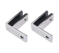 INCREWAY 2 abrazaderas de barandilla de pared a vidrio, abrazaderas de vidrio de acero inoxidable de 90 grados, conector de soporte de vidrio adecuado para 10-12 mm de grosor (plateado)