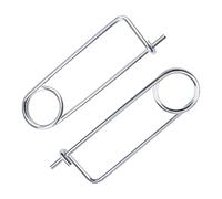 INCREWAY 2 pasadores de bloqueo de eje grande, M6 x 200, pasador de acoplamiento de seguridad de alambre resistente, pasadores de seguridad en forma de broche de acero para enganche de jardín, césped