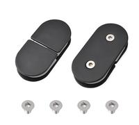 INCREWAY 2 soportes ajustables de doble cara para estante de vidrio de aleación de aluminio negro, soporte de abrazadera de clip de vidrio para 8-12 mm de grosor, redondo de 180 grados