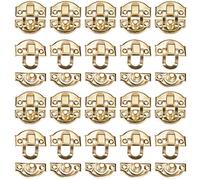 INCREWAY 20 paquete 29mmx26mm Antiguo Cerrojo de Gancho de Caja con Tornillos, Decorativo Cajón Gabinete Joyas Caja de Madera Caja Broche de Pecho Catch Lock Corchete, Oro