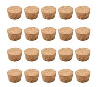 INCREWAY 20 piezas Tapones de Corcho Cónicos, Tapón de Botella de Vino de Madera Cónica, Tapones de Madera Suave Natural para Botella de Vino, Botella de Vidrio, Frasco