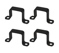 INCREWAY 4 abrazaderas de correa de tubo cuadrado, soporte de corbata de poste de valla de cubierta negro, hebilla de tubo cuadrada de acero, soporte de abrazadera de tubo en forma de U (1.5 x 1.5