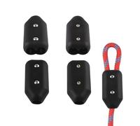 INCREWAY 4 abrazaderas de cuerda reutilizables, abrazadera de cuerda negra, abrazadera de conector ajustable para organizar cuerda trenzada de plástico de nailon, adecuadas para cuerdas de 5 a 6 mm