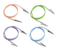 INCREWAY 4 clips de silicona para babero de color, clips de máscara, clips suaves y flexibles, accesorios de cuidado bucal, clips de servilleta para jóvenes, adultos y ancianos (azul, verde, morado