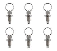 INCREWAY 6 Piezas de Émbolo de Resorte Con Anillo de Tracción, Pasador de Liberación Rápida M8 Con Leva de Caída, Acero Inoxidable, Tipo Rechoncho, Retráctil, Índice