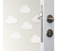 INCREWAY 6 topes de puerta en forma de nube, almohadilla protectora de pared adhesiva blanca, protector de parachoques de puerta de plástico EVA para manija de pomo, protección de oficina en casa