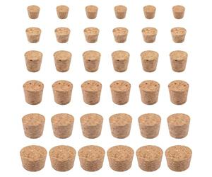 INCREWAY 60 tapones de corcho, varios corchos de madera natural en miniatura, tapones cónicos de tamaño mixto para botellas de manualidades, sellado de contenedores pequeños, proyectos de bricolaje