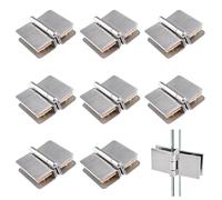 INCREWAY 8 abrazaderas de bisagra de puerta de cristal, clip ajustable de doble cara sin taladro para paneles de vidrio de 5 a 6 mm de grosor, puertas de ducha, accesorios de muebles de armario