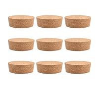 INCREWAY 9 tapones de corcho de madera suave natural cónicos de boca ancha para botellas de vidrio