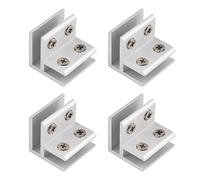 INCREWAY Abrazadera de Cristal, 4 Piezas Clips de Cristal Ajustables de 90 Grados Aleación de Aluminio Soporte de Estante de Cristal, Conector de Soporte de Cristal para Cristal de 5-8mm de Grosor