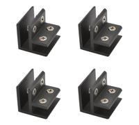 INCREWAY Abrazadera de vidrio, 4 clips de vidrio ajustables de 90 grados, soporte de estante de vidrio de aleación de aluminio, conector de soporte de vidrio para vidrio de 8 a 10 mm de grosor, color