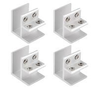 INCREWAY Abrazadera de vidrio, 4 clips de vidrio ajustables de 90 grados, soporte de estante de vidrio de aleación de aluminio, conector de soporte de vidrio para vidrio de 18 a 20 mm de grosor