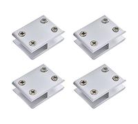 INCREWAY Abrazadera de vidrio, 4 unidades ajustables de doble cara de aleación de aluminio de vidrio, soporte de clip de vidrio para 8-10 mm de grosor, 180 grados
