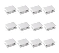 INCREWAY Abrazadera de vidrio, paquete de 12 soportes ajustables de doble cara de aleación de aluminio para estante de vidrio, soporte de abrazadera de clip de vidrio para 10-12 mm de grosor, 180