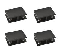 INCREWAY Abrazadera de vidrio, paquete de 4 soportes ajustables de doble cara de aleación de aluminio para estante de vidrio, soporte de abrazadera de clip de vidrio para 10-12 mm de grosor, 180