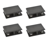 INCREWAY Abrazadera de vidrio, paquete de 4 soportes ajustables de doble cara de aleación de aluminio para estante de vidrio, soporte de abrazadera de clip de vidrio para 8-10 mm de grosor, 180