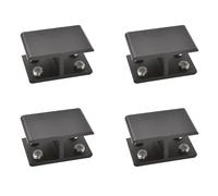 INCREWAY Abrazadera de vidrio, paquete de 4 soportes ajustables de doble cara de aleación de aluminio para estante de vidrio, soporte de abrazadera de clip de vidrio para 14-16 mm de grosor, 180