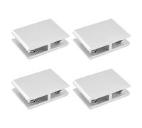 INCREWAY Abrazadera de vidrio, paquete de 4 soportes ajustables de doble cara de aleación de aluminio para estante de vidrio, soporte de abrazadera de clip de vidrio para 5-8 mm de grosor, 180 grados