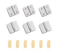 INCREWAY Clip de vidrio ajustable, 6 unidades, acero inoxidable, abrazadera de vidrio de doble cara, bisagra de gabinete para baño, ducha, puerta de vidrio, armario, muebles, accesorios adaptables de