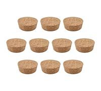 INCREWAY Corchos de vino, 10 tapones cónicos de madera natural con boca ancha, tapones para botellas de vino para el hogar, botellas de bricolaje (53 x 47 x 20 mm)