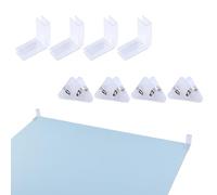 INCREWAY Juego de 2 soportes para telón de fondo para fotografía, soportes de esquina de plástico y clips de papel, juego de herramientas de tablero de fondo de fotos para alimentos, joyas, maquillaje