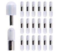 INCREWAY Juego de 20 pasadores plateados de 3 mm, pinzas ajustables con fundas protectoras de goma, soportes de clip de repuesto para estanterías, estanterías, armarios y estantes de madera de vidrio