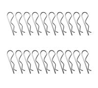 INCREWAY Juego de 20 pines de chavetas de metal duradero, pasadores de retención en forma de R, clip de retención de resorte con caja de plástico para tractor, remolque de césped, M2.5 x 50 mm