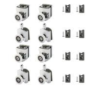 INCREWAY Juego de 4 poleas para puerta de ducha, 23 mm, rodillos de repuesto para puerta de ducha superior e inferior con bloques anticolisión y tornillos, ultra silenciosos, para puertas correderas