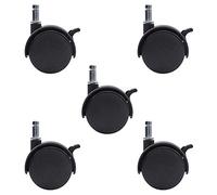 INCREWAY Juego de 5 ruedas de nylon con freno, 50 mm de diámetro, ruedas giratorias con función de frenado