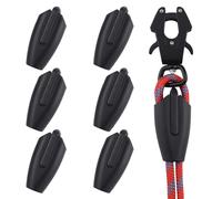 INCREWAY Juego de clips de correa para mascotas, clip de rana con 6 abrazaderas de cuerda reutilizables, clips de conector de cuerda de plástico con hebilla de correa de perro de bloqueo de aluminio