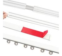 INCREWAY Juego de rieles de cortina de 80 cm, rieles de aleación de aluminio blanco con opciones de perforación y sin taladro, sistema divisor de habitación de montaje en pared para cocina, oficina