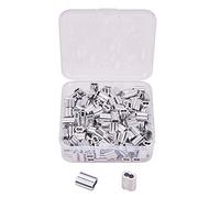 Increway - Juego surtido de 6 tamaños de casquillos de sujeción de aluminio para crimpadora con doble barril para cables metálicos y normales