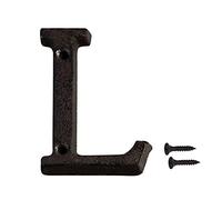 INCREWAY Número de casa de hierro fundido, 7,5 cm, letra negra de la casa, número de la casa, letra de hierro fundido, letra (L)